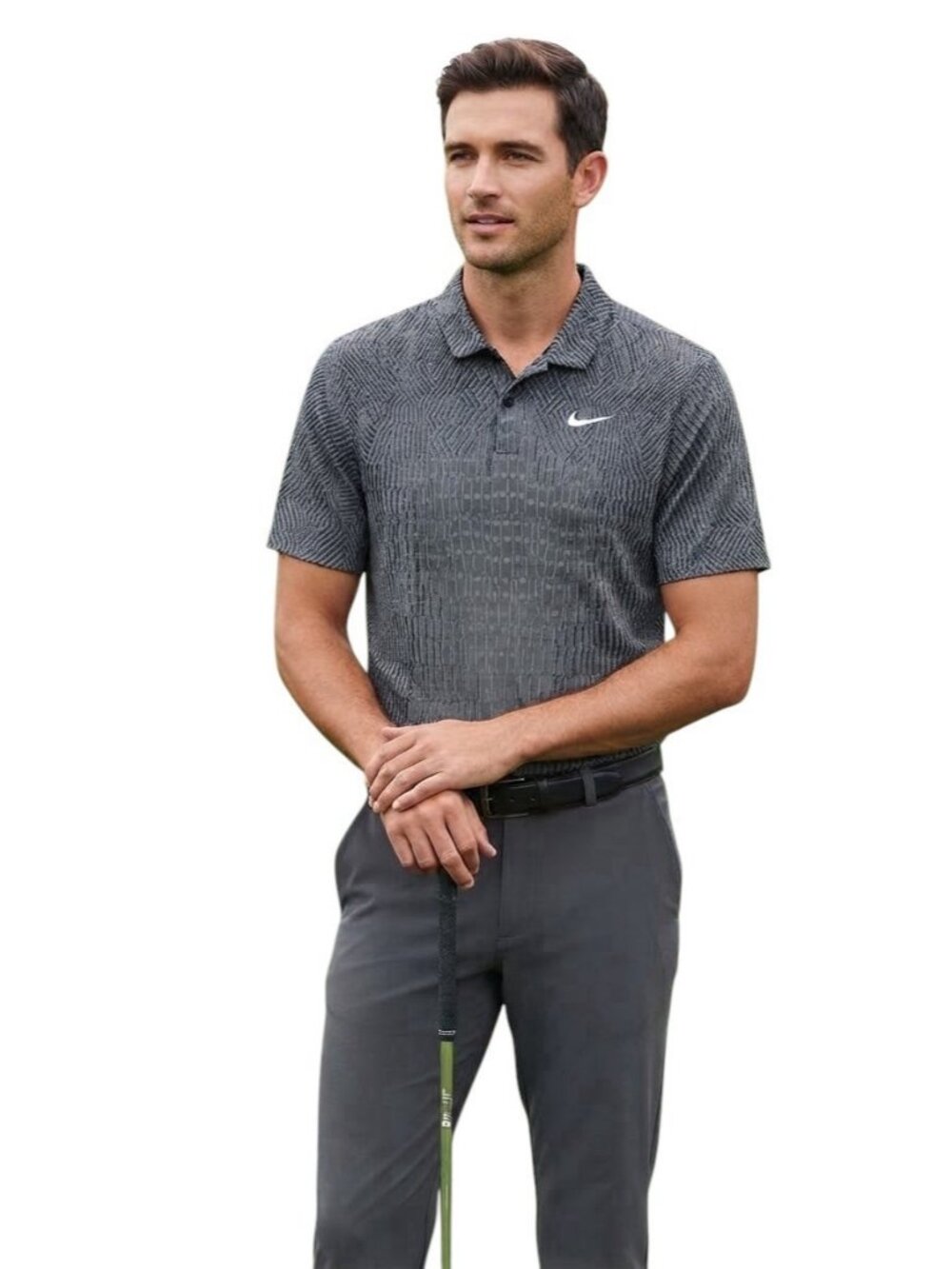 Nike Dri-Fit ADV Tour FD5731-065 Gray Black Textured Polo Golf Shirt Men's S New